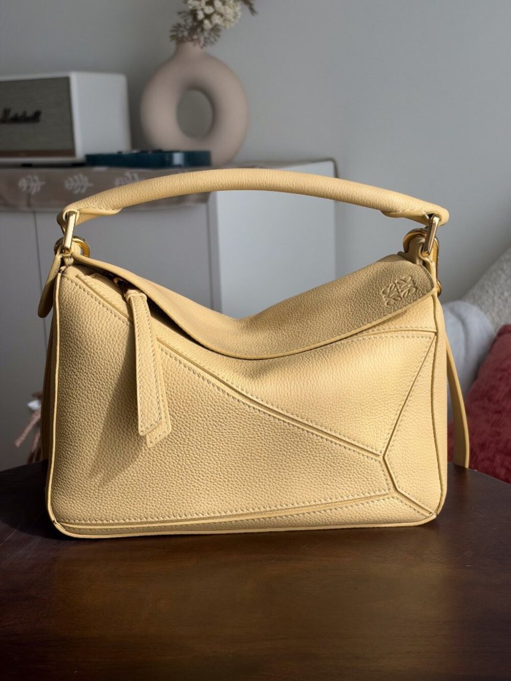 Loewe Small Puzzle Bag in Dark Butter | Grained Calfskin Leather